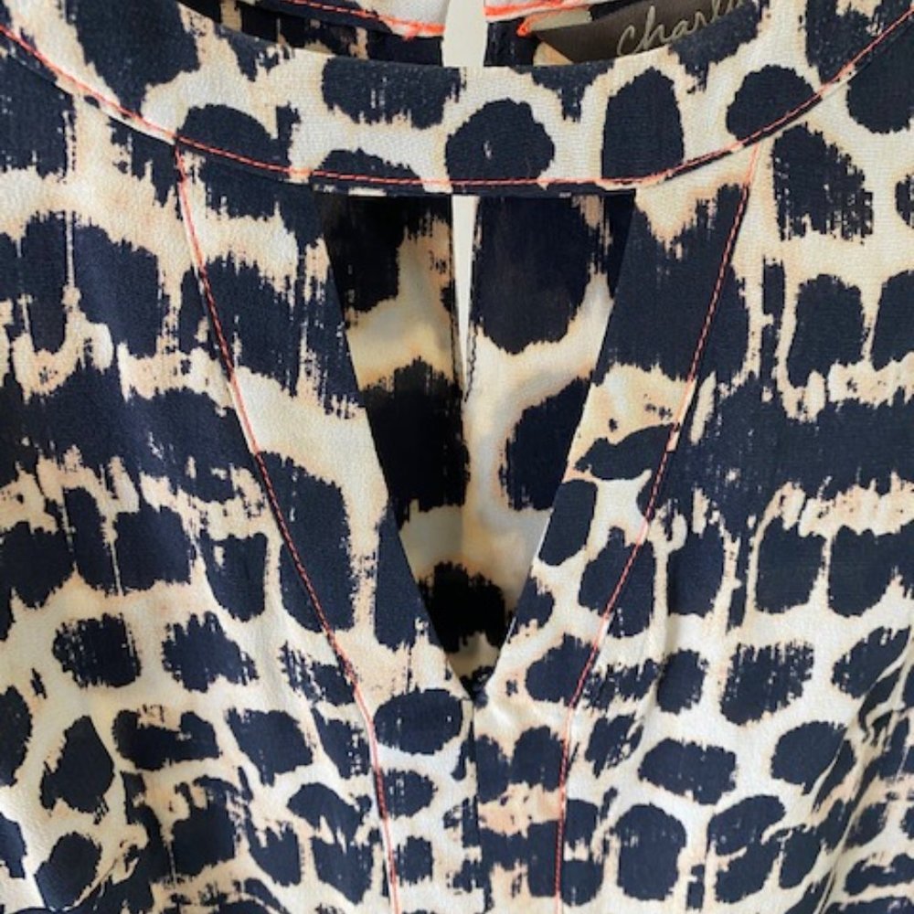 100% Silk Cheetah Print Shift Dress
